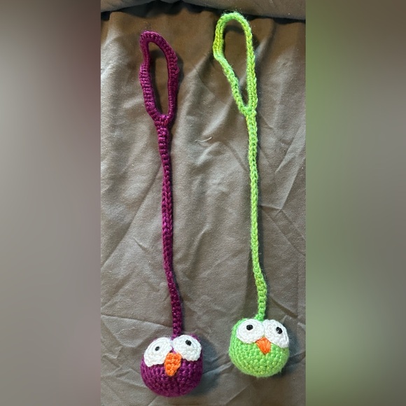 Handmade Other - 🔥 2/$10 Handmade Crochet Owl Stroller/Crib Toy set in Purple and Lime